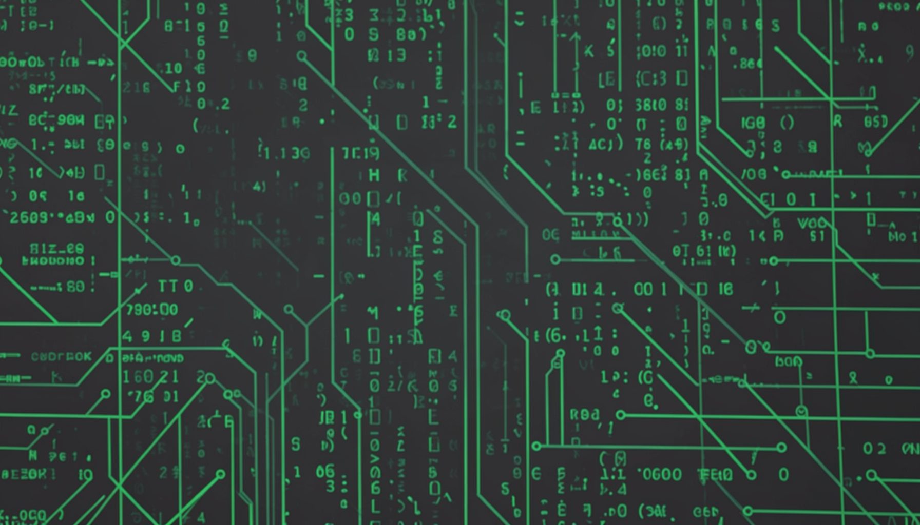 Dark gray and green abstract pattern evoking server logs and network security
